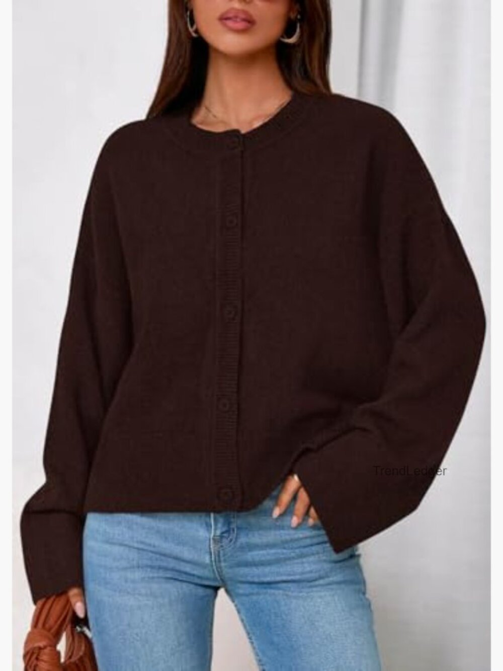 Oversized Chunky Cable Knit Cardigan Sweater Open Front Bell Sleeves - Picture 5 of 7